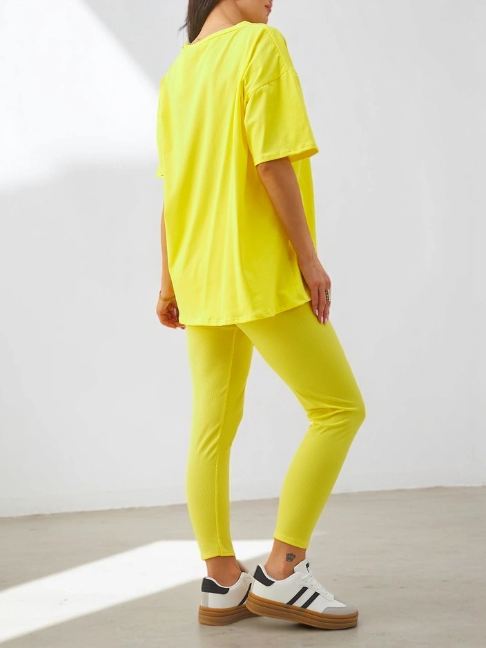 Resti Cotton women's set with short sleeves and leggings