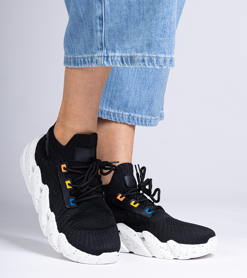 Gemre Adidași sport negri cu talpă masivă Sally