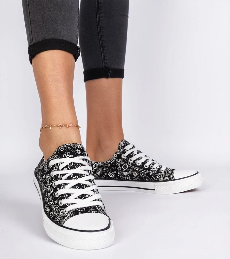 Gemre Tenisi negri de damă din material în stil aztec Kalusa