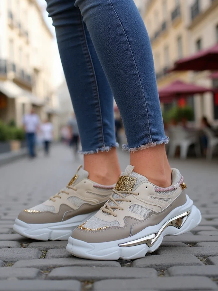 Resti Women's sneakers with a thicker sole Lesalli