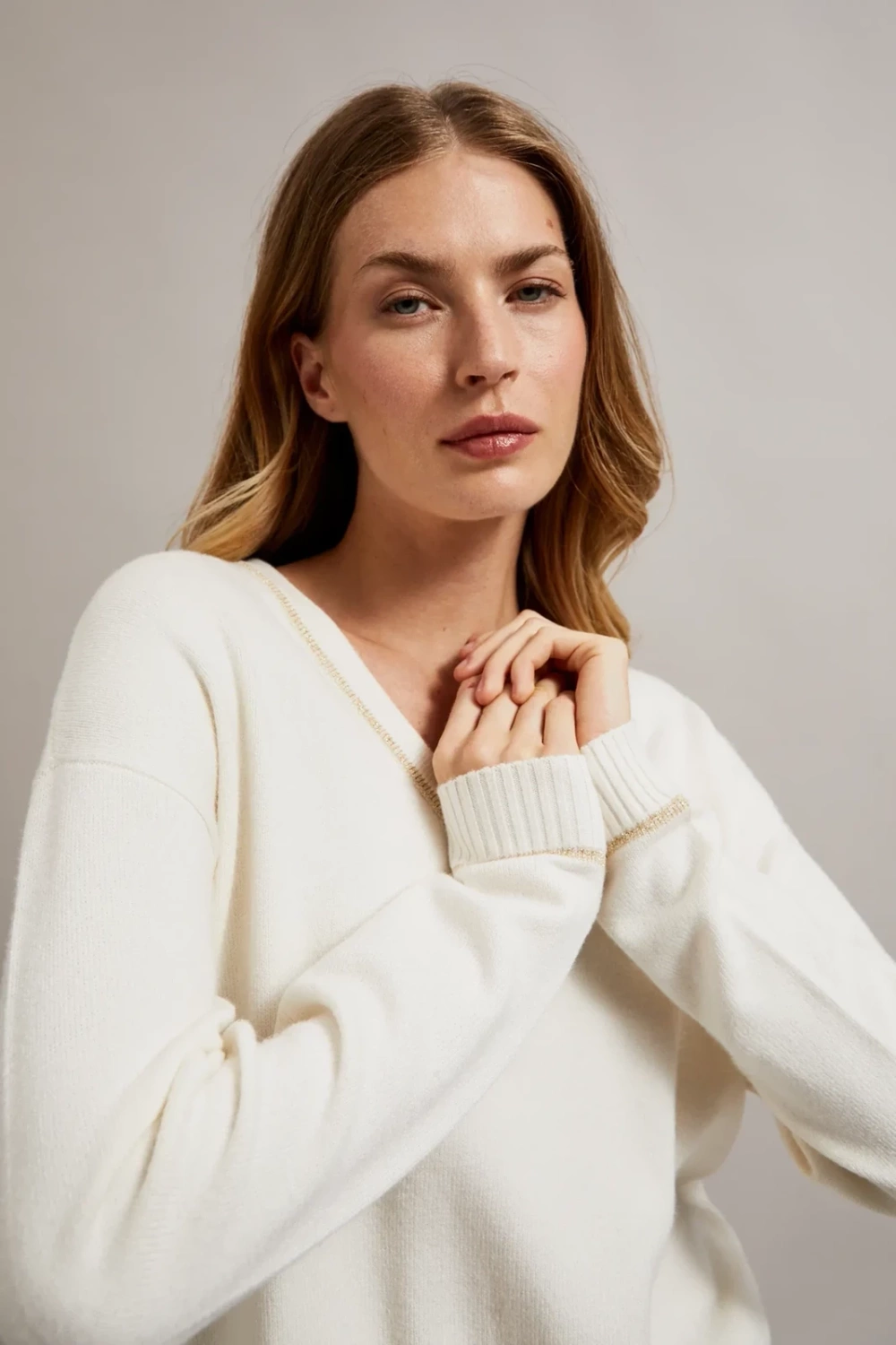 Marisse Women&#039;s Sweater Z-Sw-4518 Off White