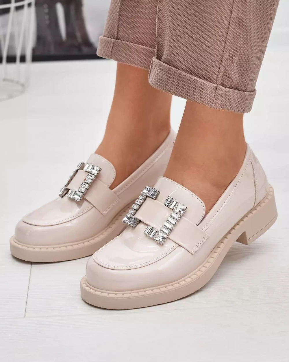 Resti Beige women's shoes with Larri crystals - Footwear