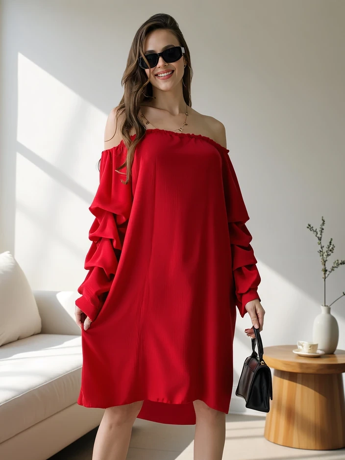 Resti Smooth women's dress a'la Spanish with ruffles