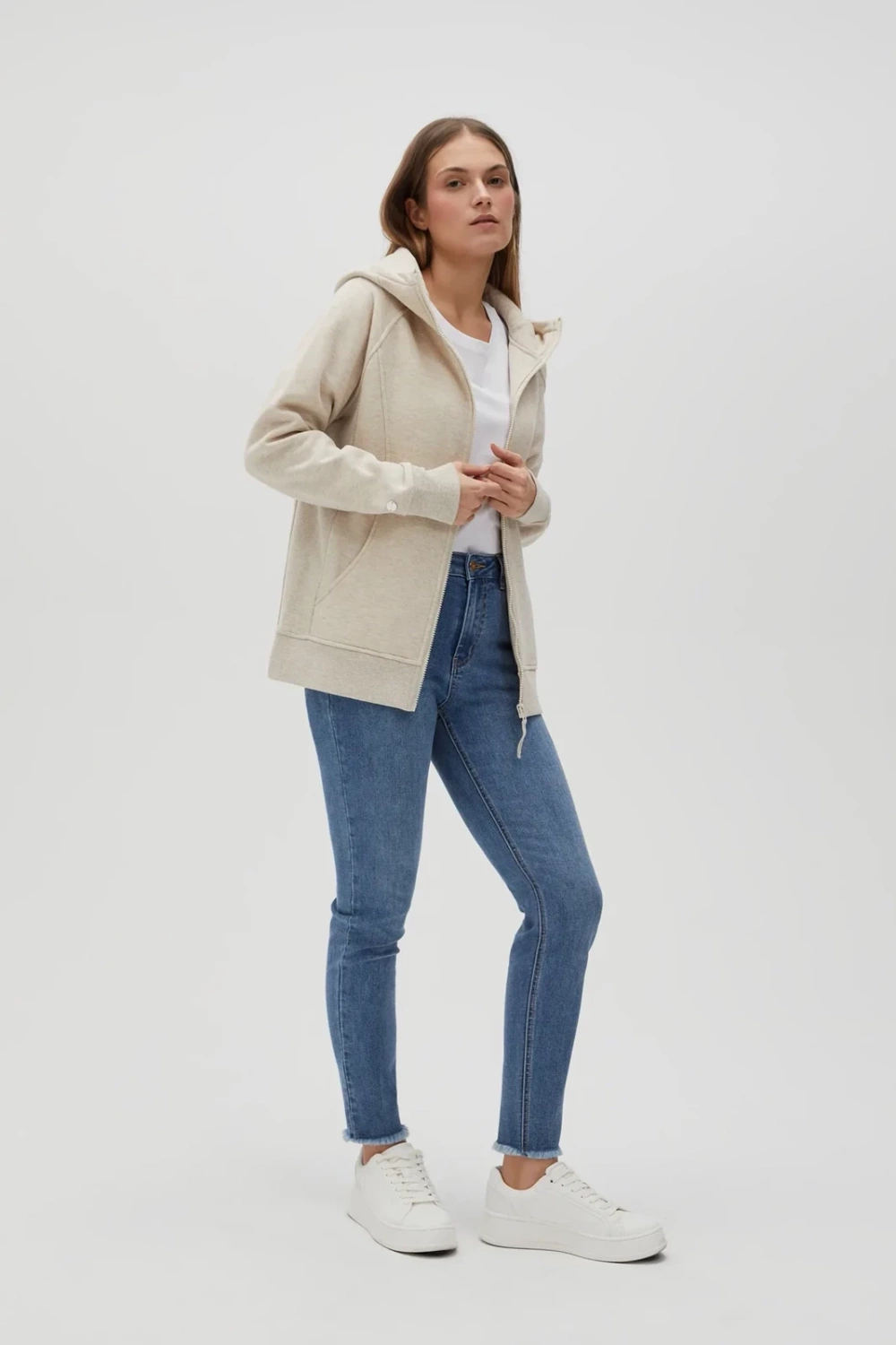 Marisse Women&#039;s Sweatshirt L-Bl-4611 L.Beige Mel