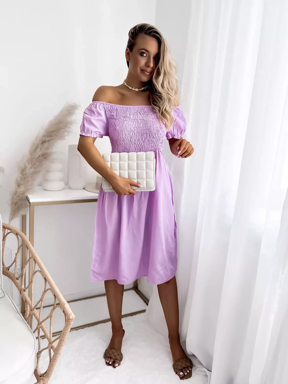 Resti Purple women's mini dress a'la hiszpanka- Clothing