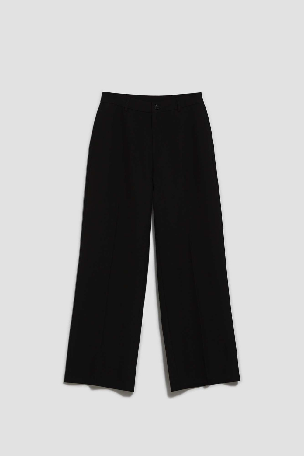 Marisse Black Wide-Leg Trousers With Pockets And Creases