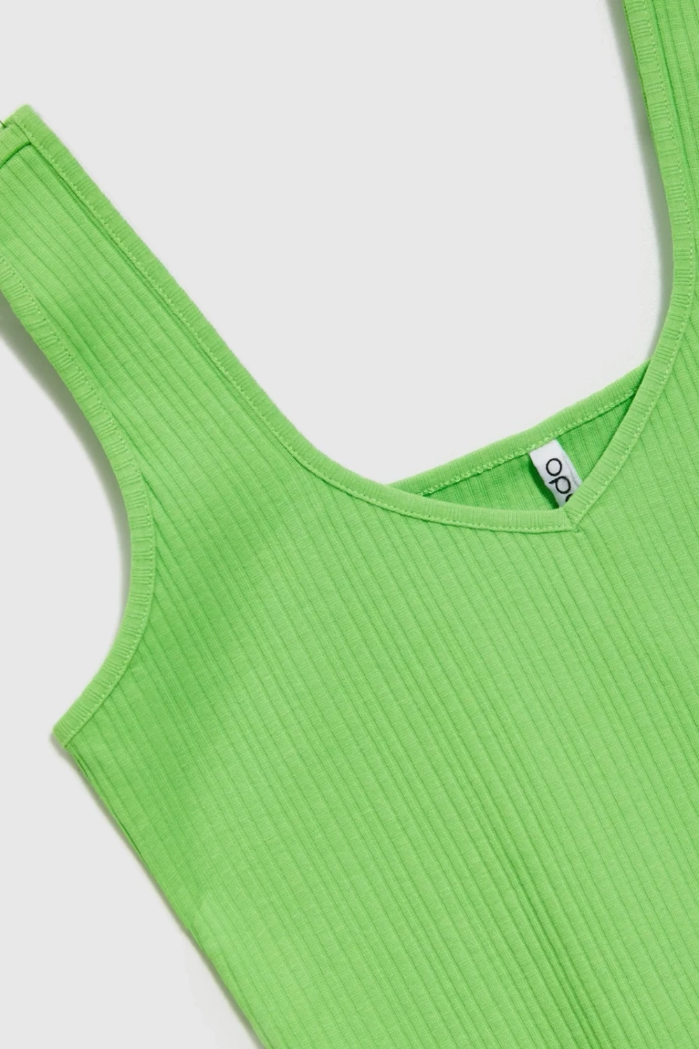 Marisse Green Ribbed Top