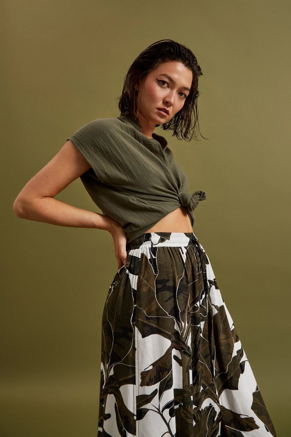 Marisse Women&#039;s Shirt L-Ko-4363 D.Olive