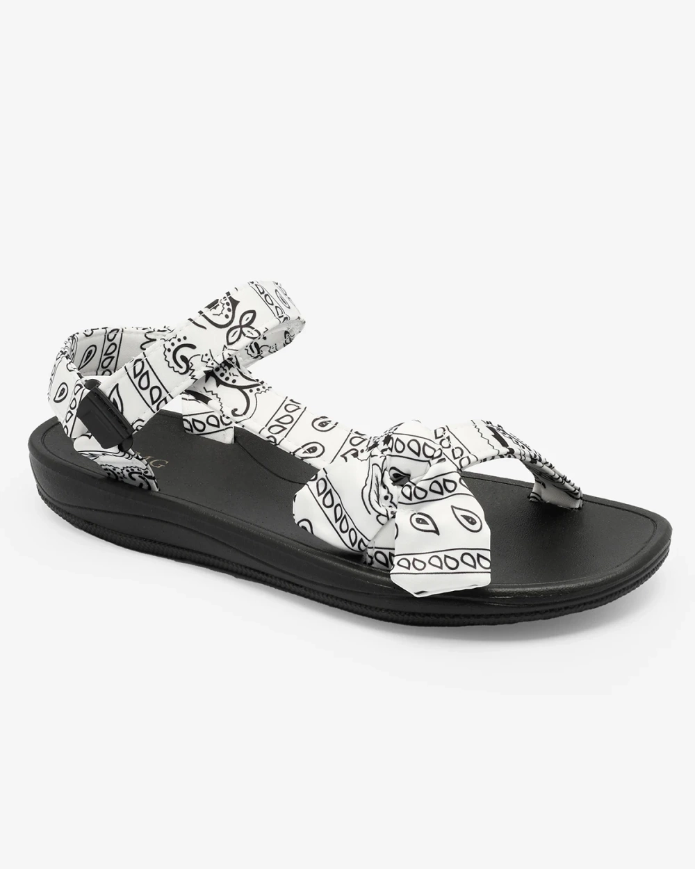 Resti White and black women's sandals with bow Oyall