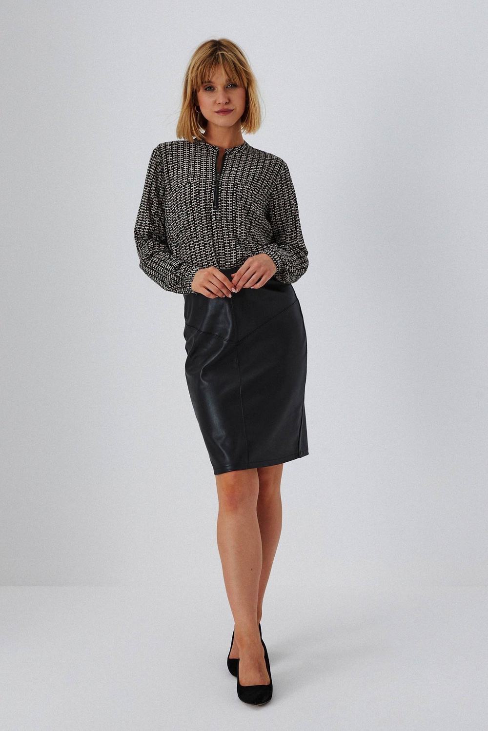 Marisse Faux Leather Skirt Z-Sc-3611 Black