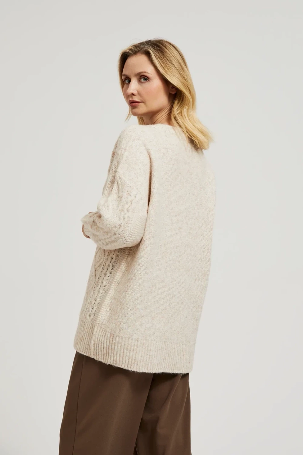 Marisse Women's Sweater Z-Sw-4536 L.Beige Mel