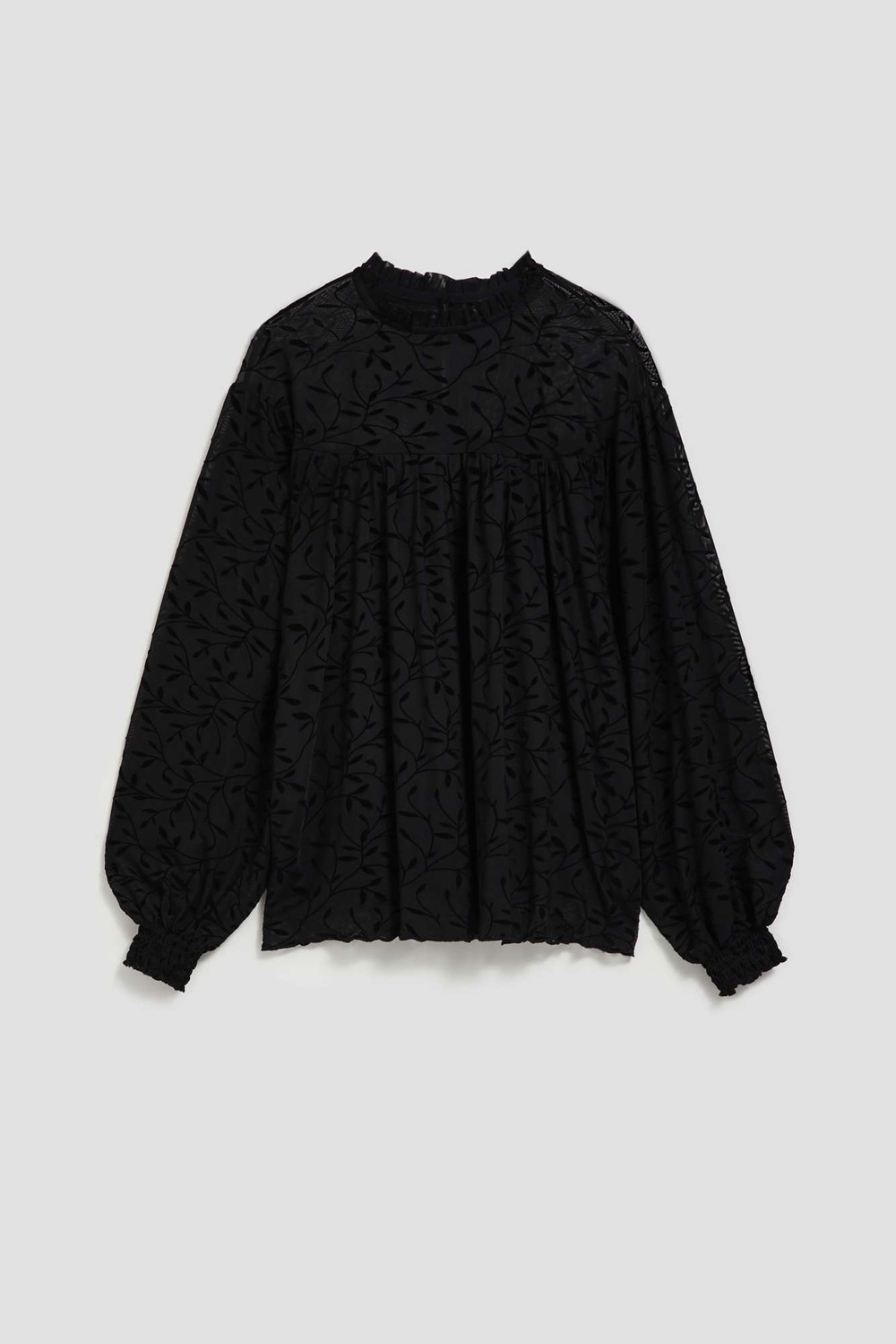Marisse Black Puff Sleeve Shirt