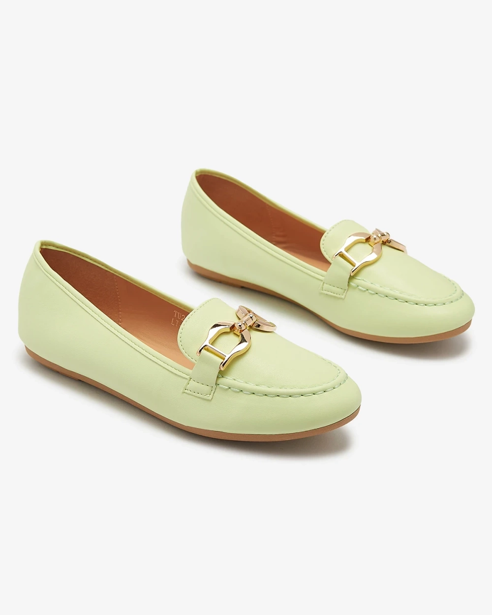 Resti Green eco-leather women&#039;s moccasins with embellishment Wiwet-Footwear