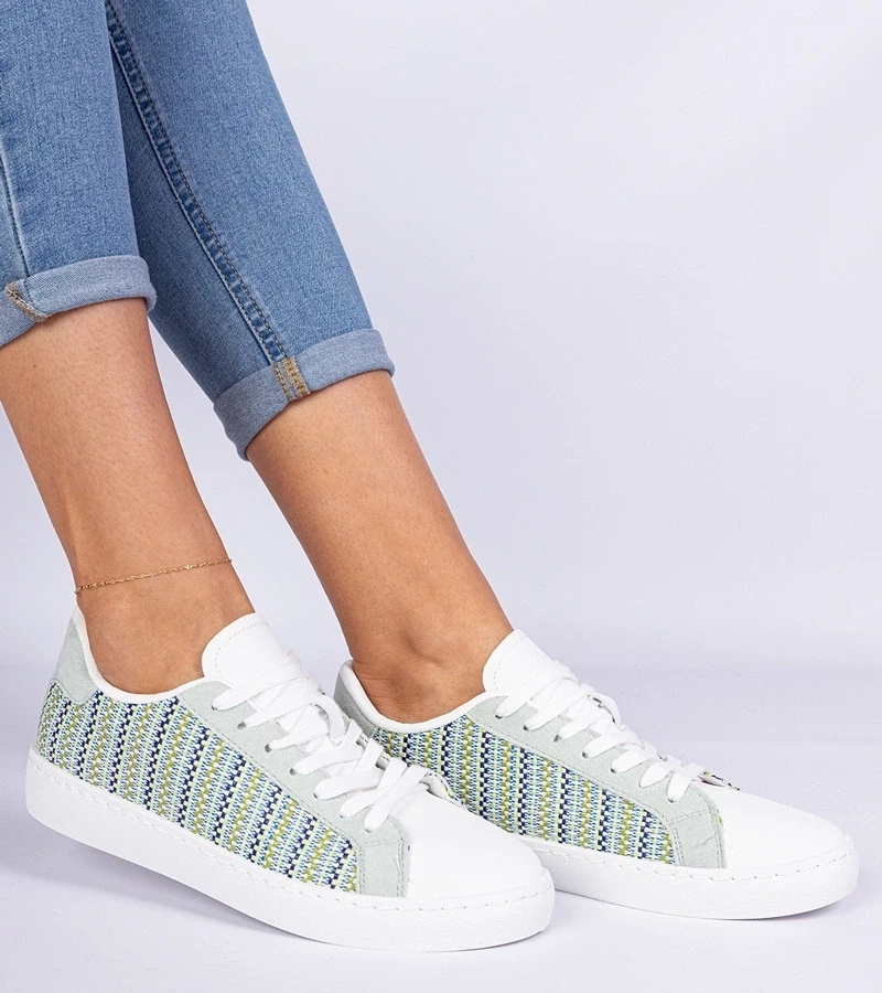 Gemre Adidași verzi de damă din material Bellisio