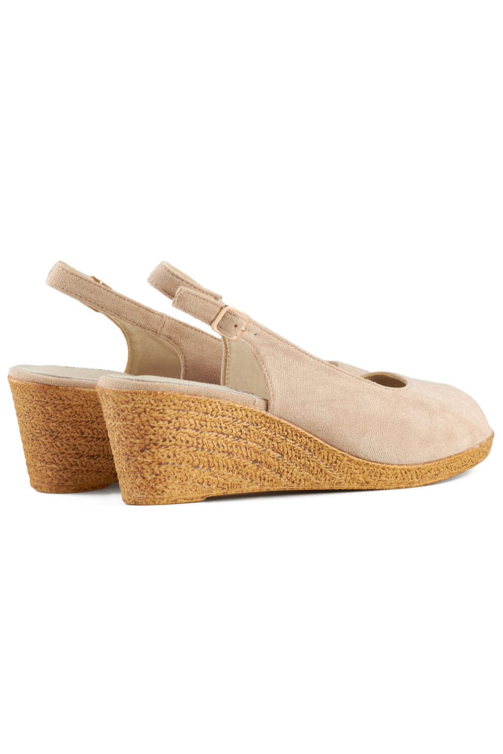 primohurt Beżowe sandały na koturnie wygodne sandały na obcasie