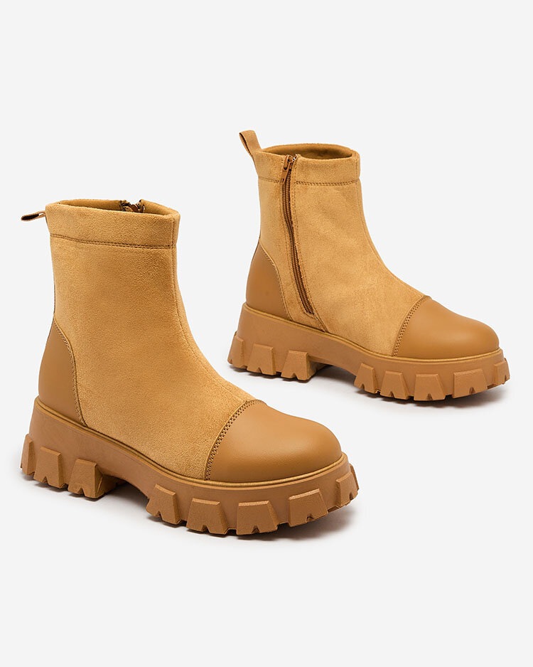 Resti Women&#039;s flat heeled boots in camel Leffoi