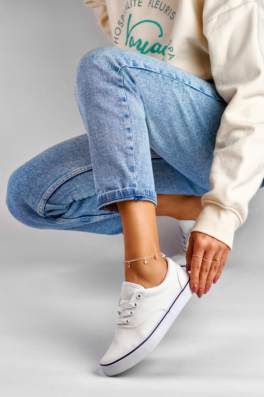 primohurt Klasyczne białe trampki damskie