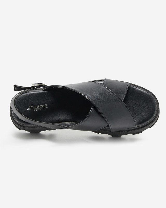 Resti Black women's sandals on a thick sole Denidas - Shoes
