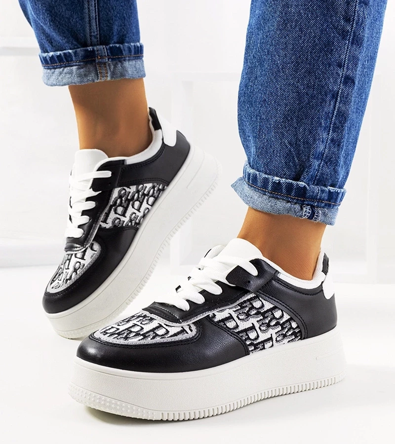 D/CEO Black platform sneakers by Worden