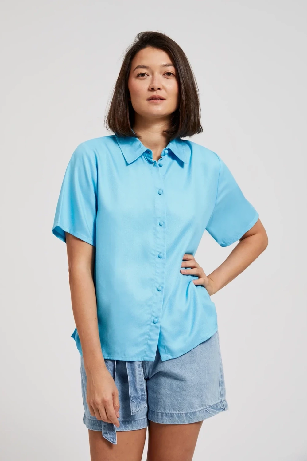 Marisse Women's Shirt L-Ko-4360 Turquoise