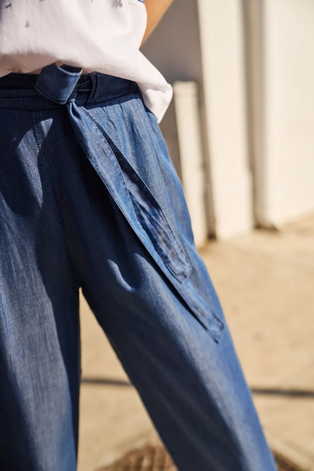 Marisse Blue Lyocell Pants