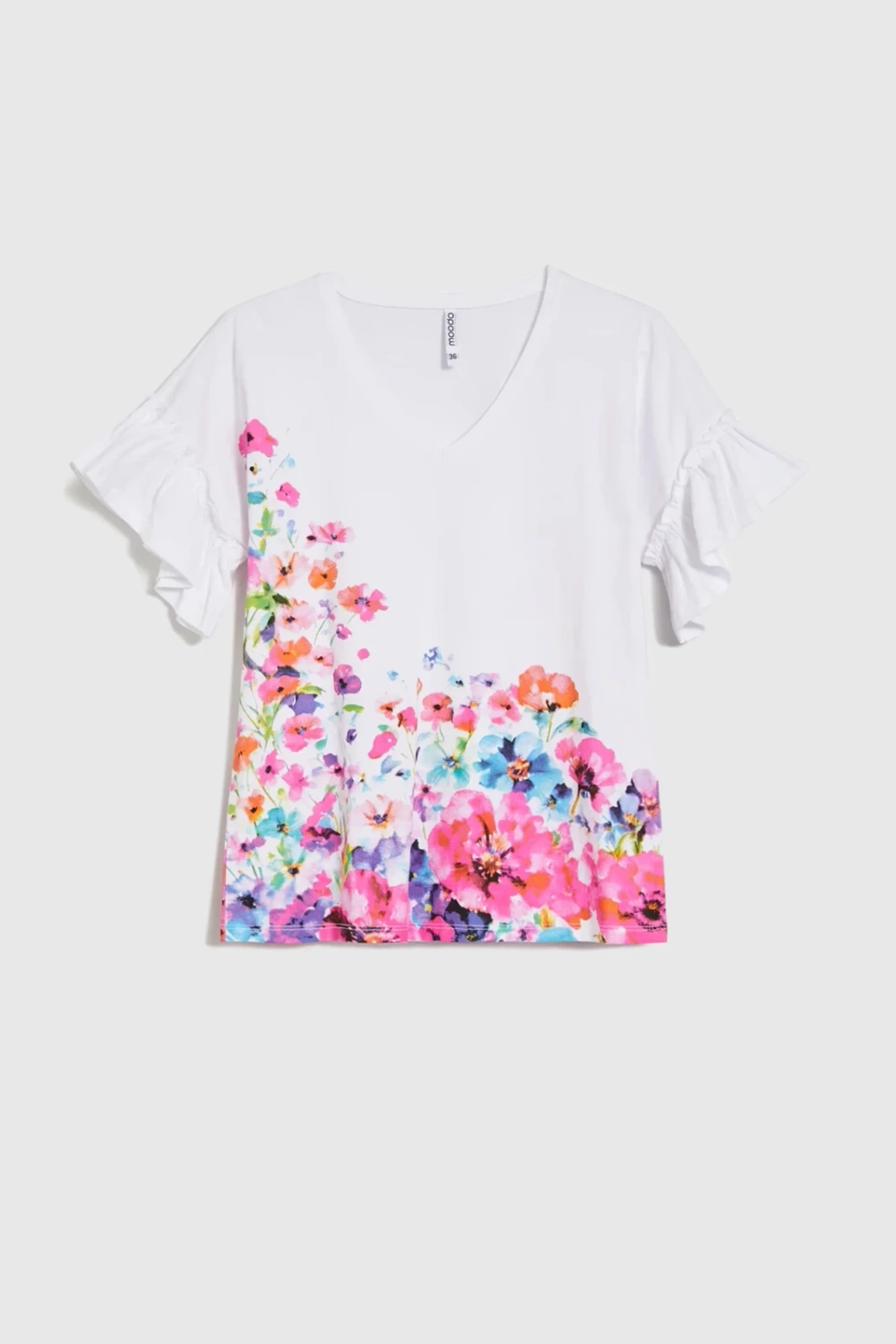 Marisse White Floral Print Blouse