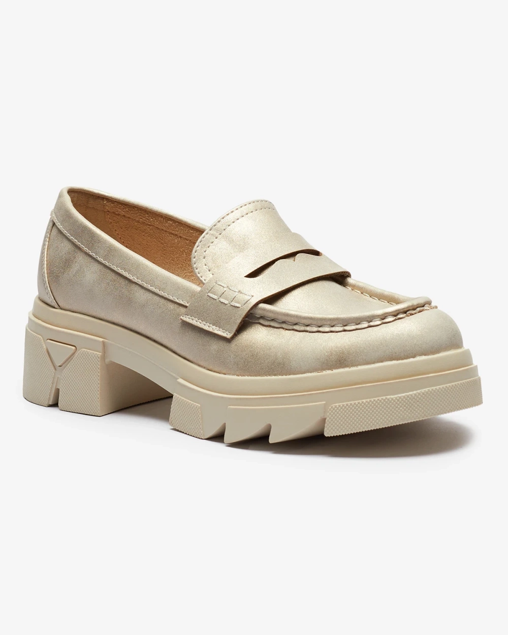 Resti Gold women's eco leather moccasins Sepop- Footwear