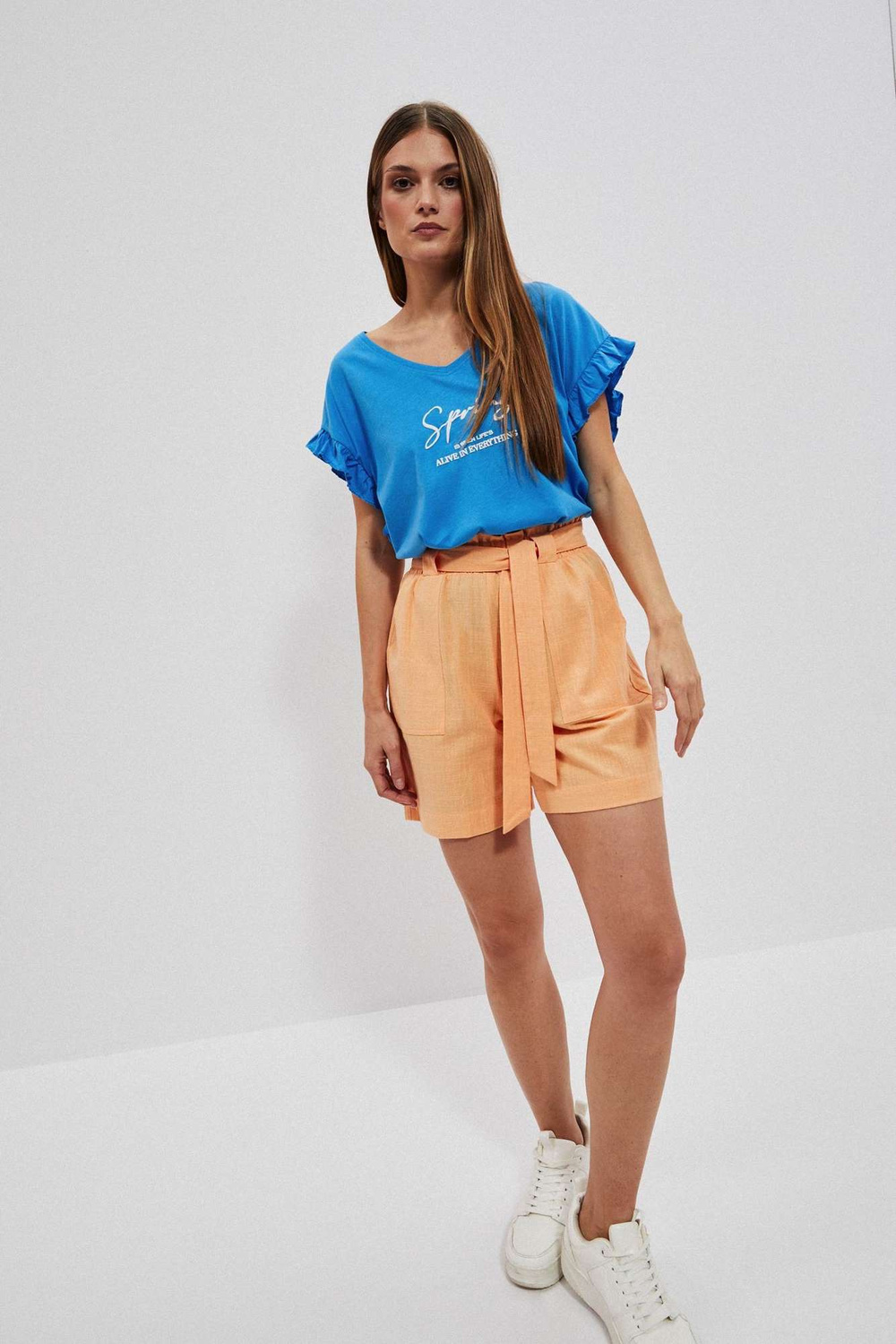 Marisse Women's Shorts L-Sh-4001 Peach