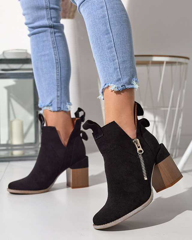 Resti Black women&#039;s boots on a square post Darera - Footwear