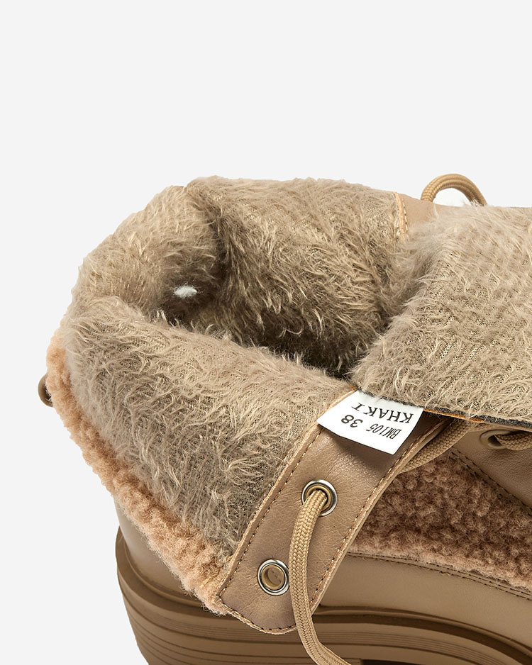Resti Women&#039;s lace-up boots with sheepskin Setrica