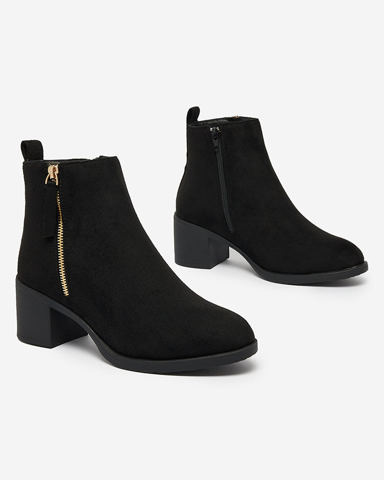 Resti Black eco suede women&#039;s low stiletto boots Rejerry