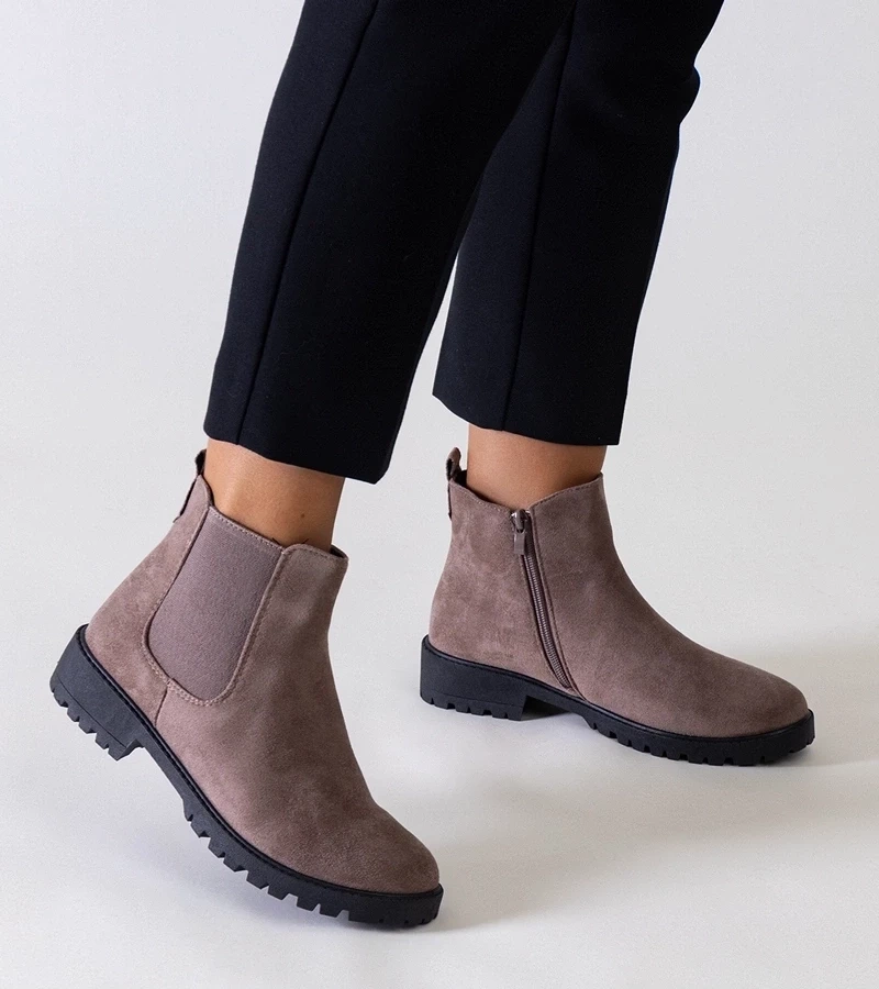 Gemre Botinele clasice casual maro din piele ecologică Salara