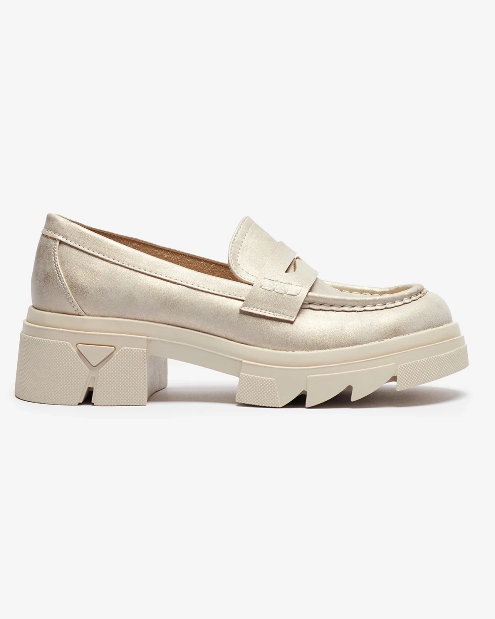 Resti Gold women's eco leather moccasins Sepop- Footwear