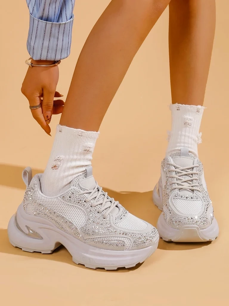 Resti Women's sporty sneakers with rhinestones Bloss