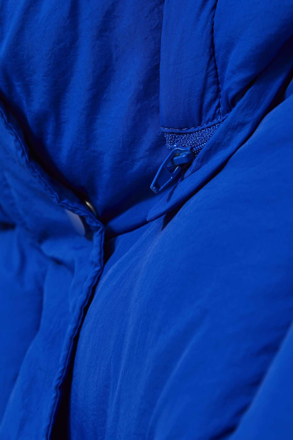 Marisse Short Quilted Jacket With Hood, Dark Blue