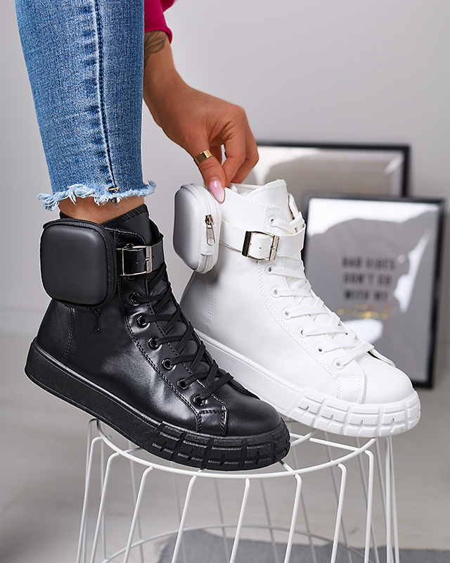Resti Black women's sport shoes with pouch Efiffe- Footwear
