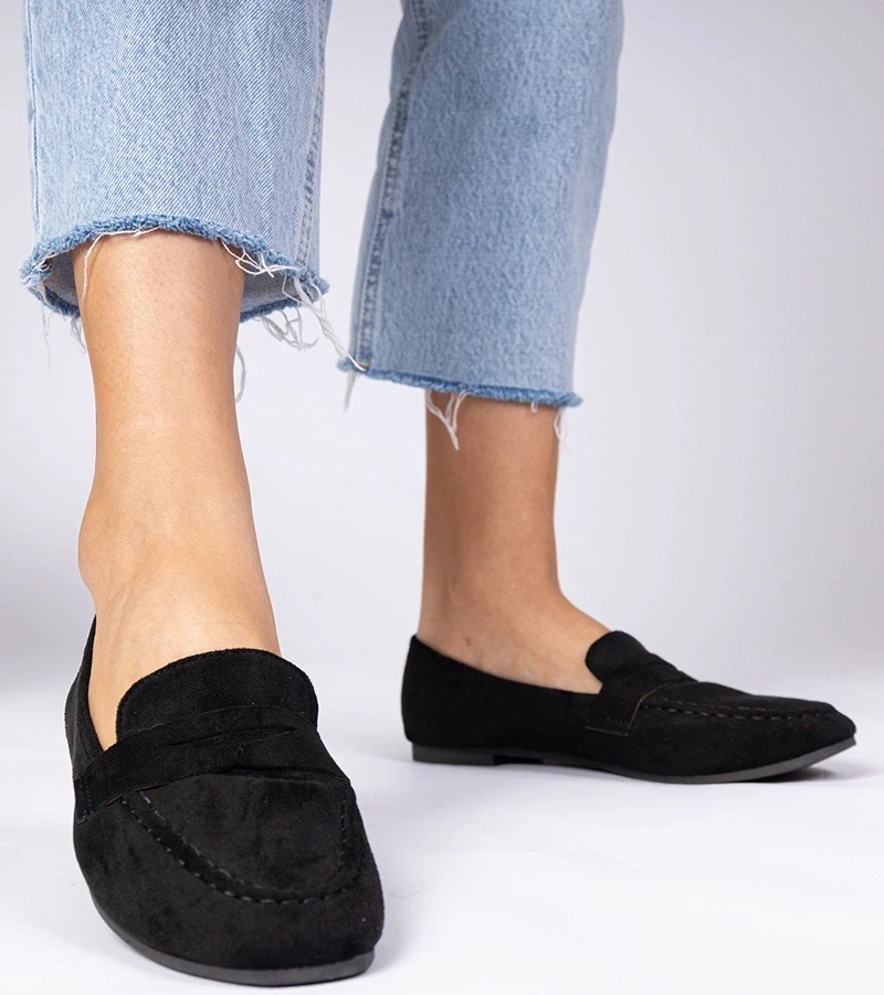 Gemre Pantofi eleganți negri din piele ecologică Palmarina