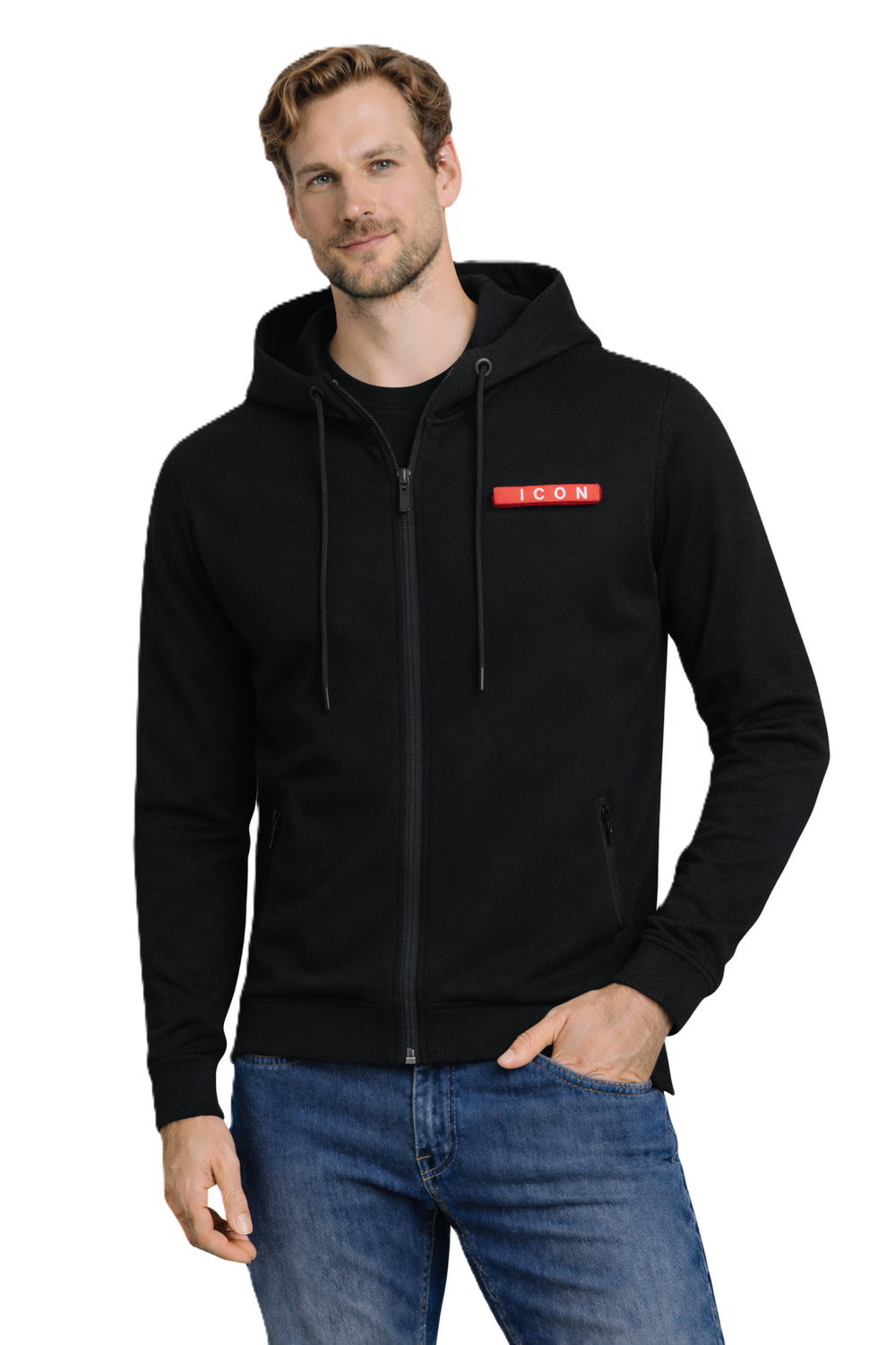 Must - Мъжки суичър с качулка - B267 черен