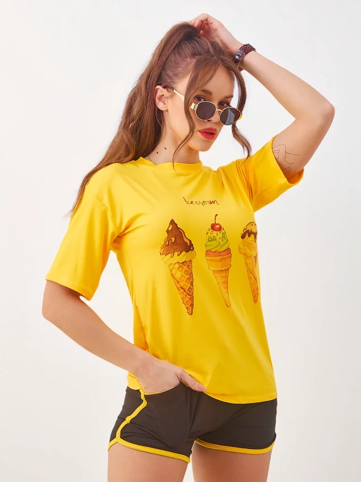 Resti Women's sports set with t-shirt and shorts Ice Cream
