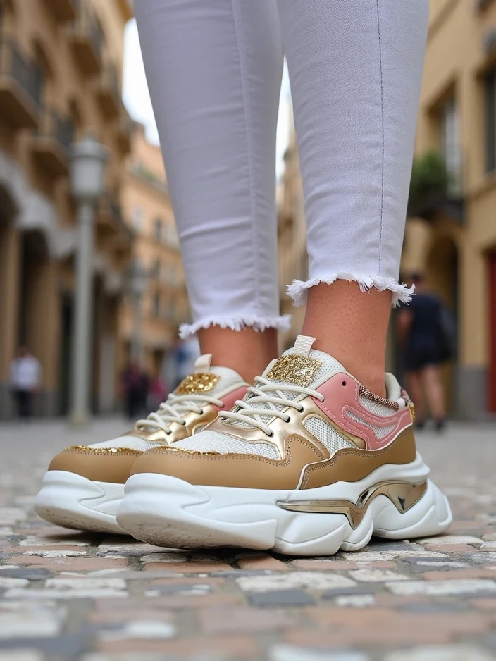 Resti Women's sneakers on a thicker sole Lesalli