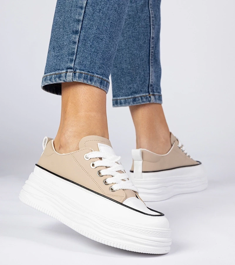 Gemre Adidași bej pentru femei cu talpă înaltă Selina