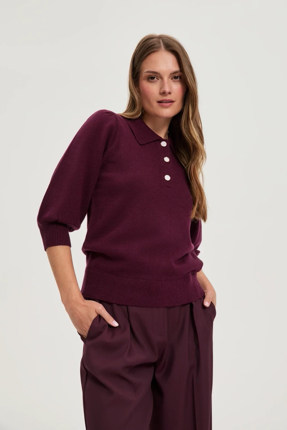 Marisse WOMEN'S SWEATER Z-SW-4811 BURGUNDY