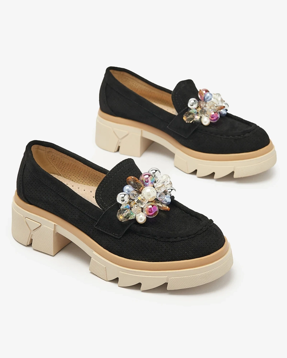 Resti Women&#039;s black openwork moccasins Peloga- Footwear