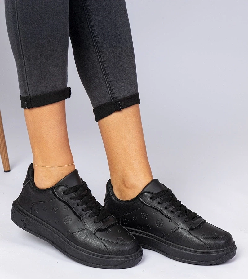 Gemre Adidași sport negri din piele ecologică Lavilia