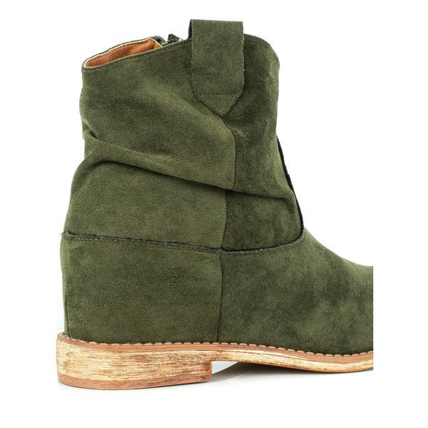Resti Green cowboy boots on a covered Astrit wedge - Footwear