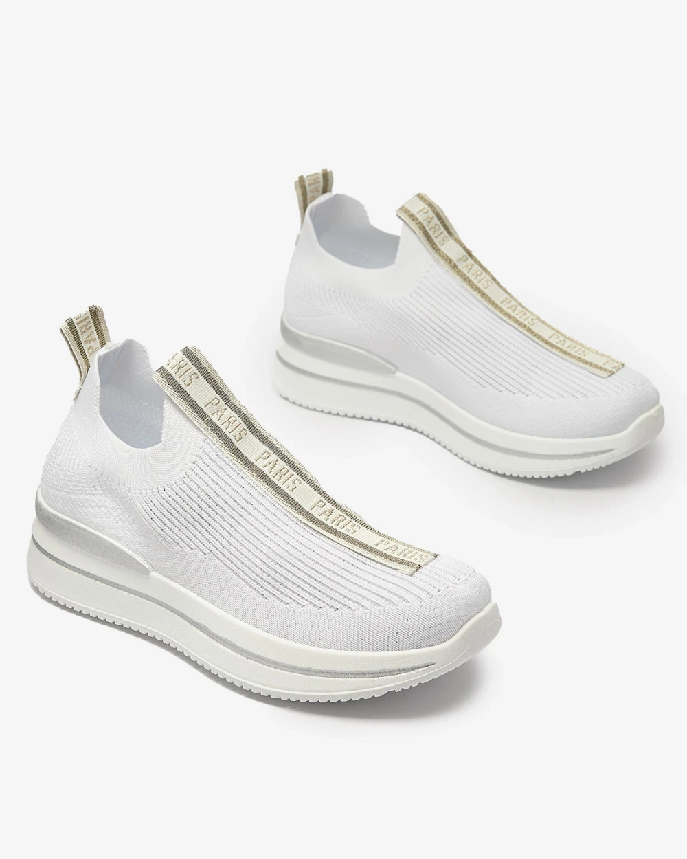 Resti Women's slip-on sports shoes with lettering in white Cerppa- Footwear