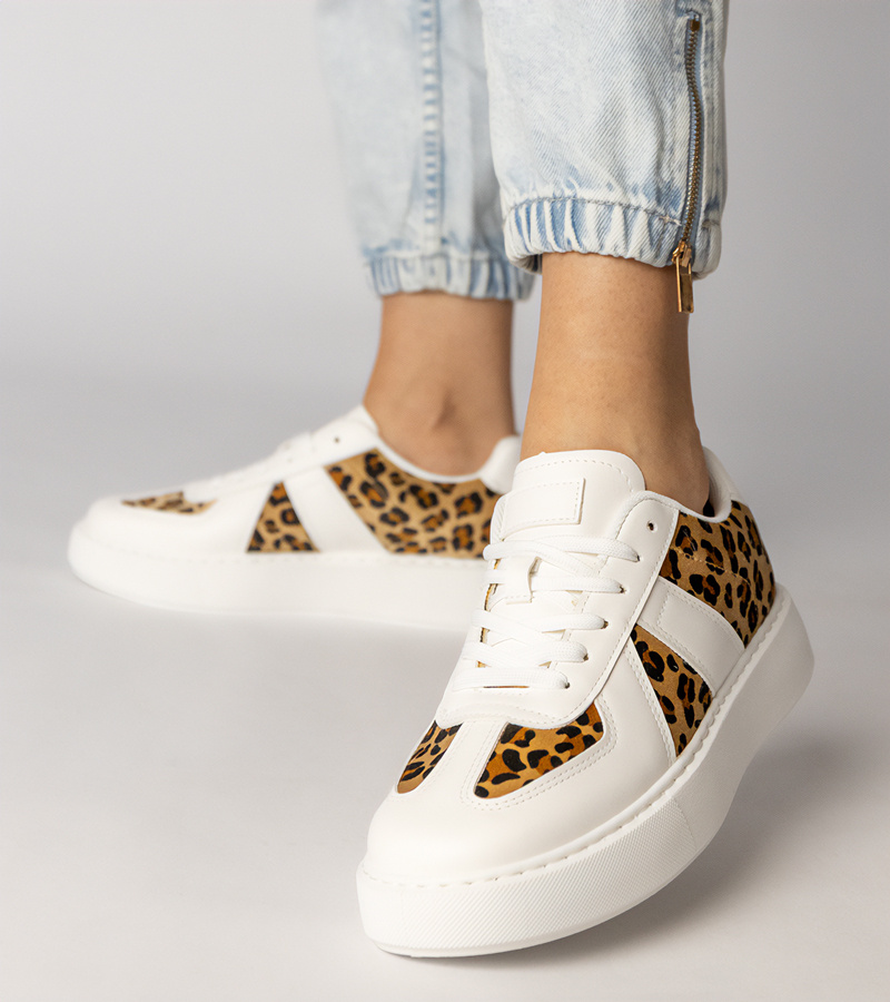 Gemre Adidași damă Toris cu model leopard alb-negru