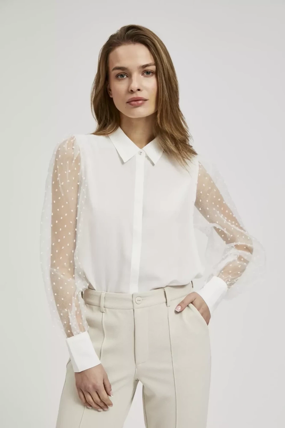 Marisse Women's Shirt L-Ko-4325 Off White