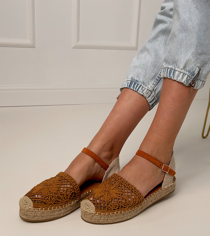 Gemre Sandale maro espadrile perforate Santos