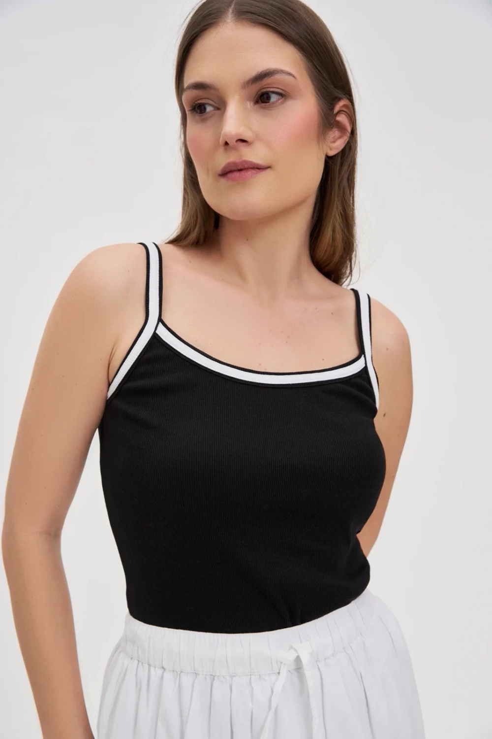 Marisse Black Cotton Top